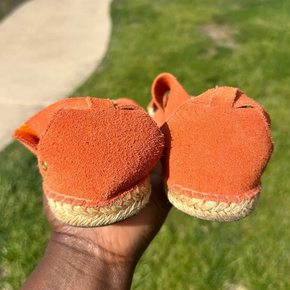 UGG Mila Women's Suede Espadrille Strappy Sandals Size 9 Orange Shoes
